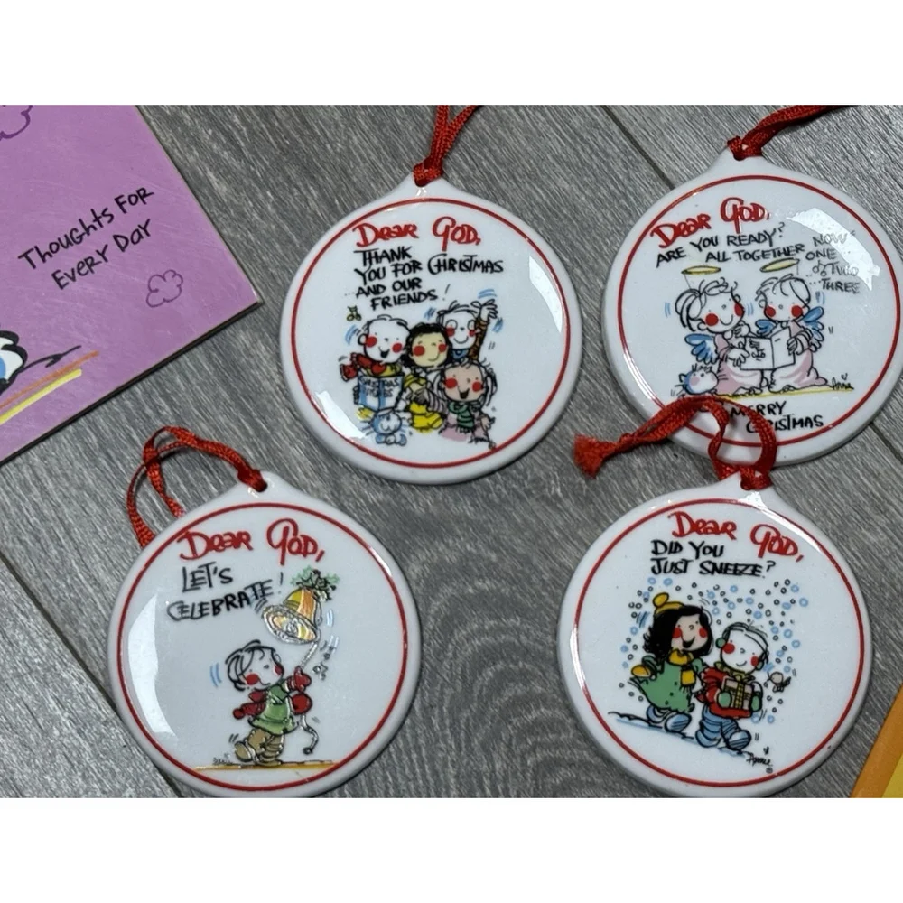 Dear God Kids Lot of 4 Books + Ornaments My Little Book Of Dear God Letters